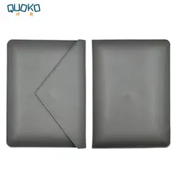 Envelope Style PU Leather Laptop Sleeve with Dual Pockets - 13.3 inch (Matte Gray)