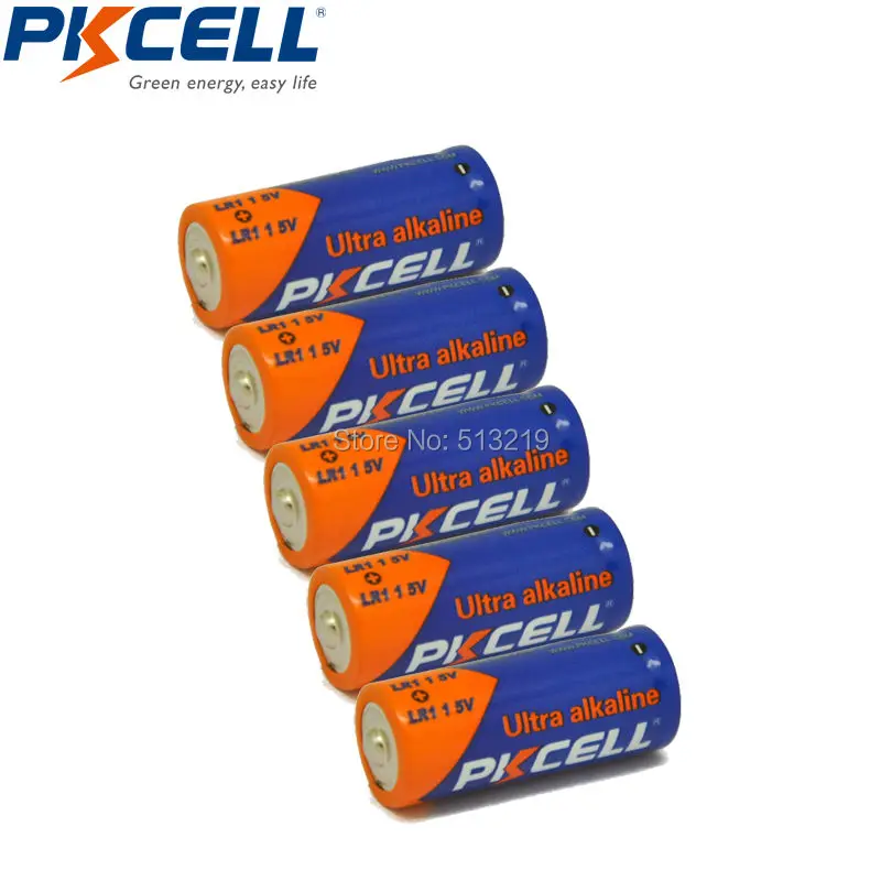 5 шт. щелочные аккумуляторы PKCELL E90 N LR1 MN9100 910A 1 в AM5 размер для гарнитуры bluetooth