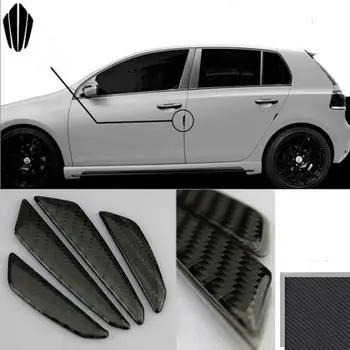 

Savanini 4pcs Black Carbon Fibre Auto Car Door Anti Scratch Guard Protector Bumper