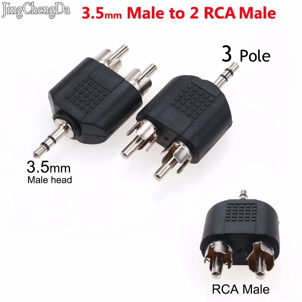 JCD отклонения в размерах на 1 2 RCA разъем 3 полюсный 5 мм Jack стерео штекер для 2xRCA