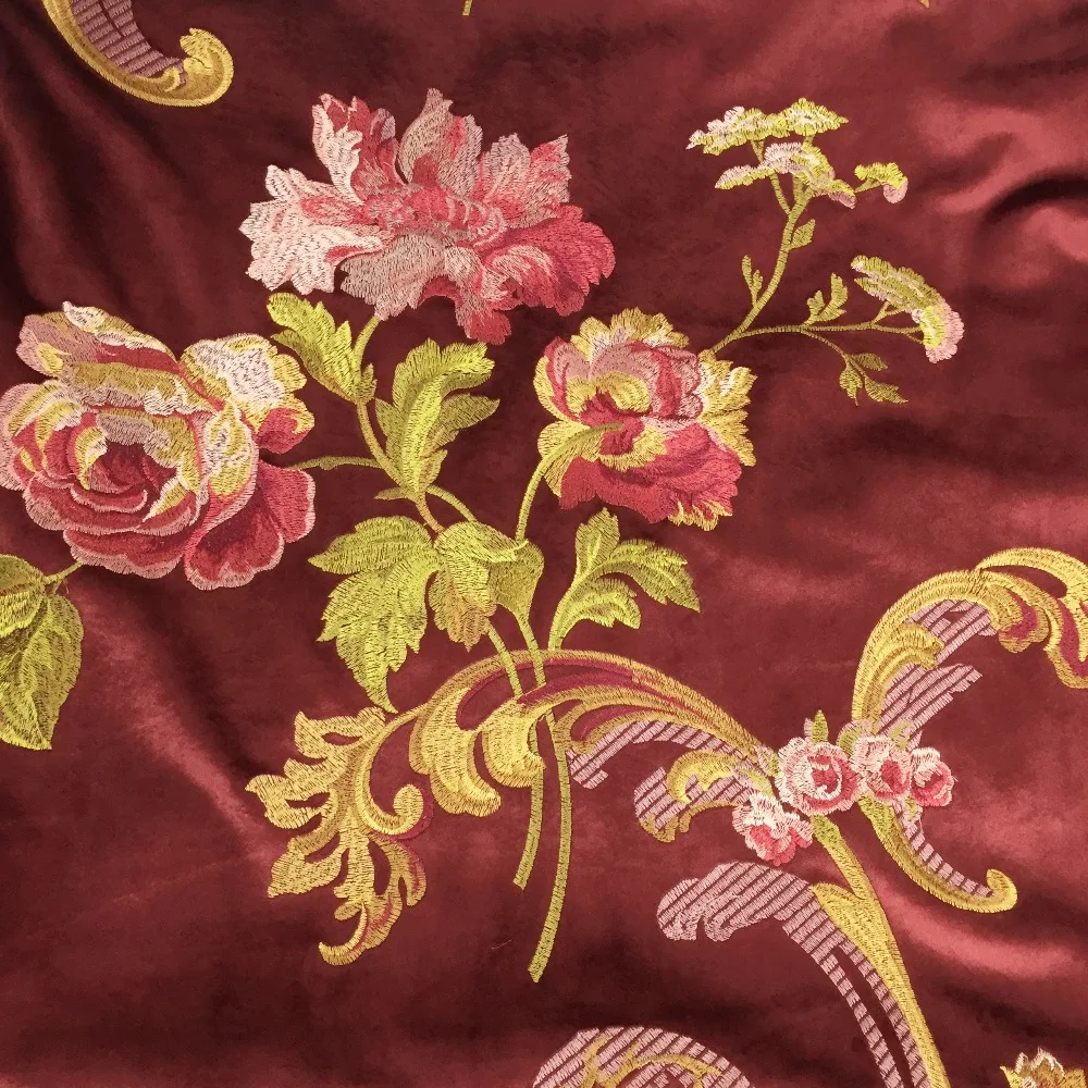Aliexpress.com : Buy Deluxe Italian Velvet All over Embrodiery Floral