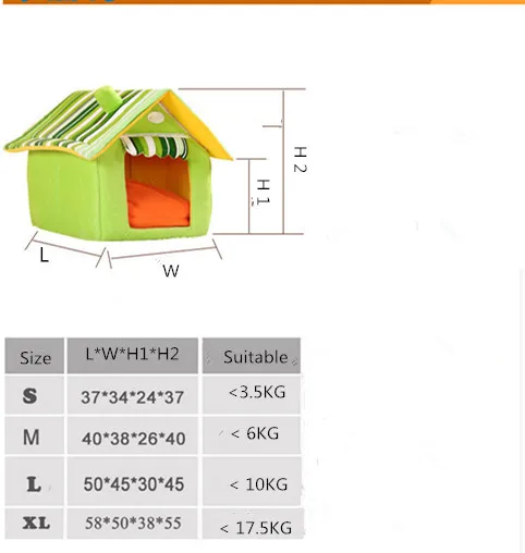 Прямая, домик для собак, теплая и уютная кровать для кошек, полосатый съемный чехол, коврик для собак, домик для собак, кровати для домашних животных