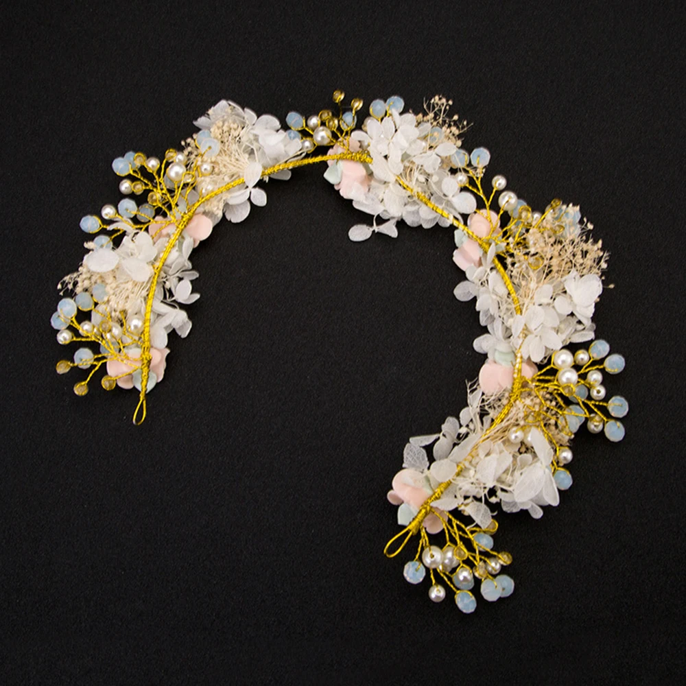 

1pc Handmade Women's Wedding Bridal Pearl Decor Flower Hair Band Headband Headdress