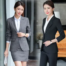 Костюм женский брючный костюм женский костюмы женские женский костюм Женский деловой костюм Офисная Женская юбка костюмы Деловая спецодежда комплект из 2 предметов Блейзер Жакет с разрезом осенняя одежда 4XL XXXL XL L