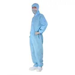 Антистатическая чистая Общая Одежда Банни костюм чистый окрашенный 2017 светло-голубой чистой комнаты одежды