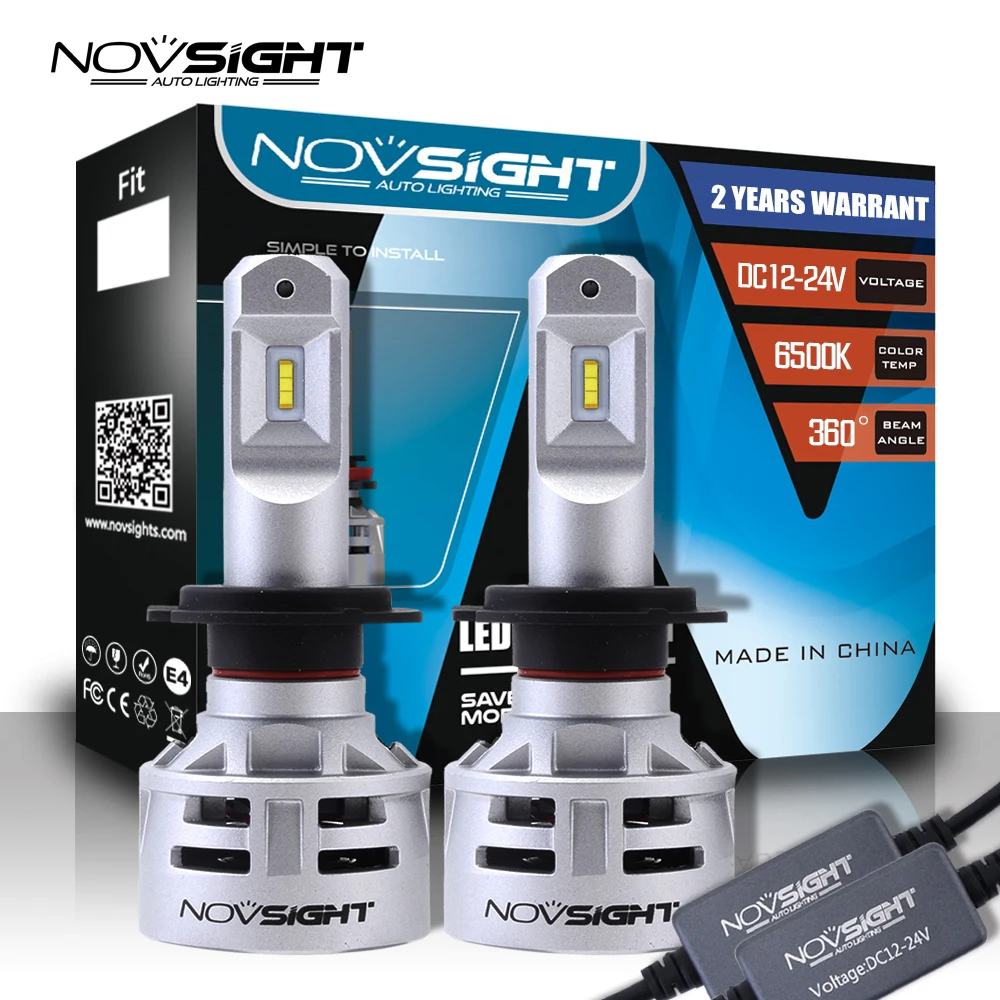 

NOVSIGHT H4 H7 LED H11 9005 9006 Headlight Bulbs CSP Chips 60W 10000LM 6500K Car Led Auto Headlamp Headlights Fog Light 12v 24v