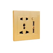 Розетка с пятью отверстиями+ 2 USB+ настенный выключатель зарядное устройство AC/DC адаптер питания штепсельная розетка панель