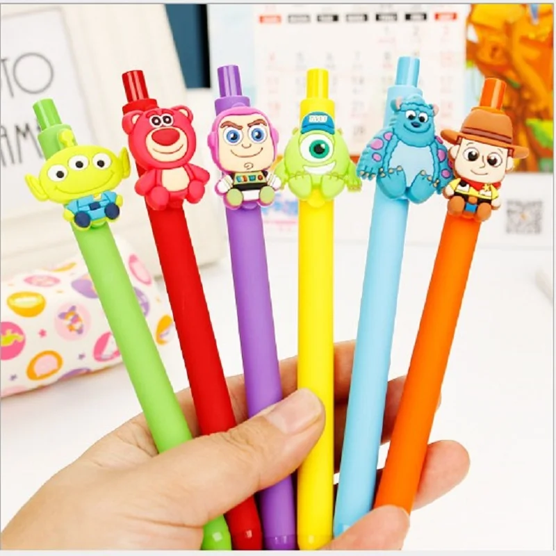 

Monsters University candy color frosted 0.5 mm black gel pen Toy Story Creative Learning stationery for kids Party favors