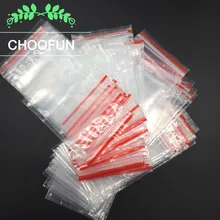 200pcs 5x7cm Transparent PE Jewelry Reclosable Poly Clear Zip Lock bags Small Goods Ziplock Plastic Packaging