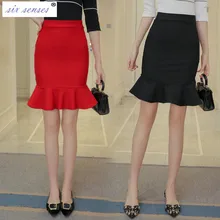 Шесть чувств лето весна женские короткие юбки модные однотонные офисные женские обтягивающее по бедрам сексуальное дешевые трубы Женская юбка HLM0134