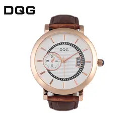 2019 новый бренд DQG Роскошные Кварцевые часы мужские модные кожаные часы с календарем военные спортивные наручные часы Relogio Masculino
