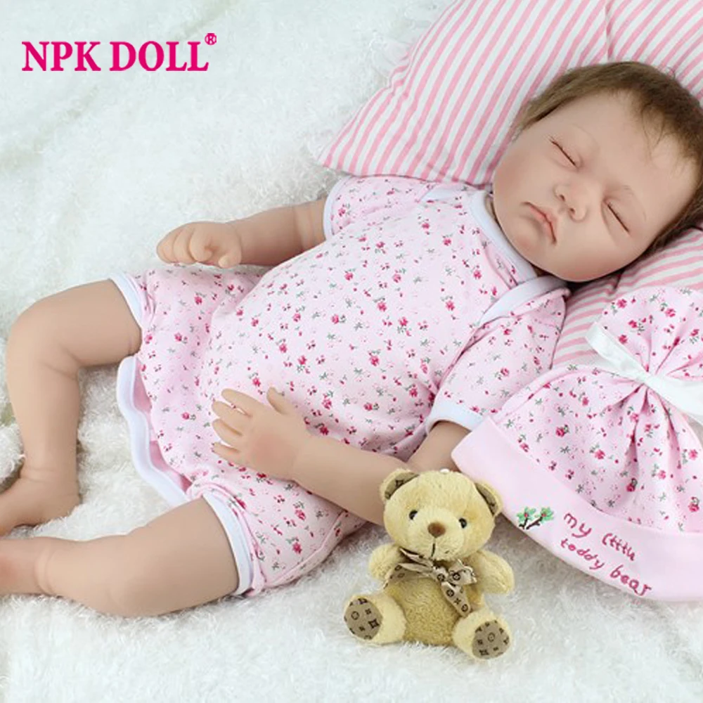 

NPKDOLL 22 Inches Reborn Baby Doll Unisex Dolls Lifelike Soft Silicone Sleeping Reborn Babies Fashion Toy For Children