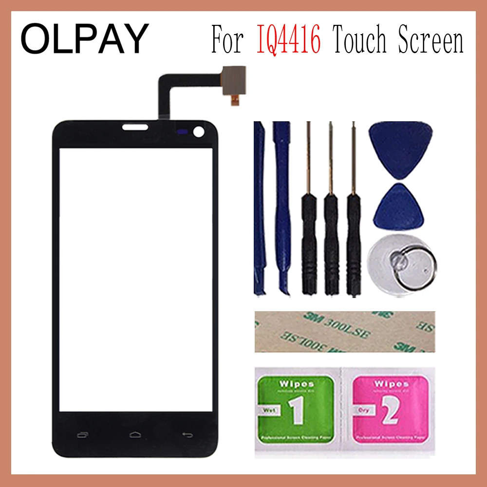 OLPAY 4,5 ''мобильный телефон для Fly IQ4416 IQ 4416 сенсорный экран Стекло Переднее стекло дигитайзер панель объектив сенсор гибкий кабель инструменты