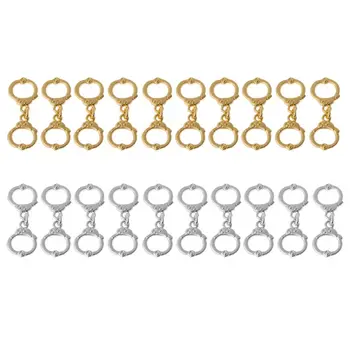 

10Pcs Sliver Gold High Polish Police Handcuffs Charm Pendants DIY Jewelry Making Craft Findings Christmas