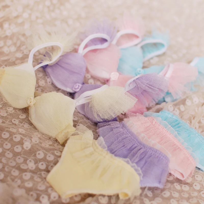 Details about   1/3 SD16 BJD Clothes Underwear​ Fly Yarn Bra Lace Underpants Pink/Blue/Purple 