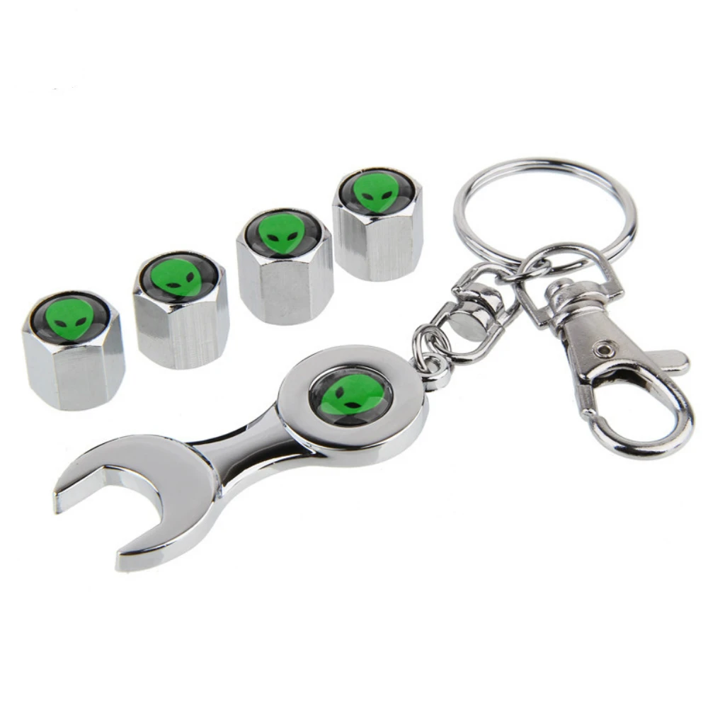 

4pcs Fashion Car Accessories Metal Wheels Valve Caps & Wrench for Chevrolet Captiva Niva Aveolacetti Sonic Spark Cruz Ford Focus