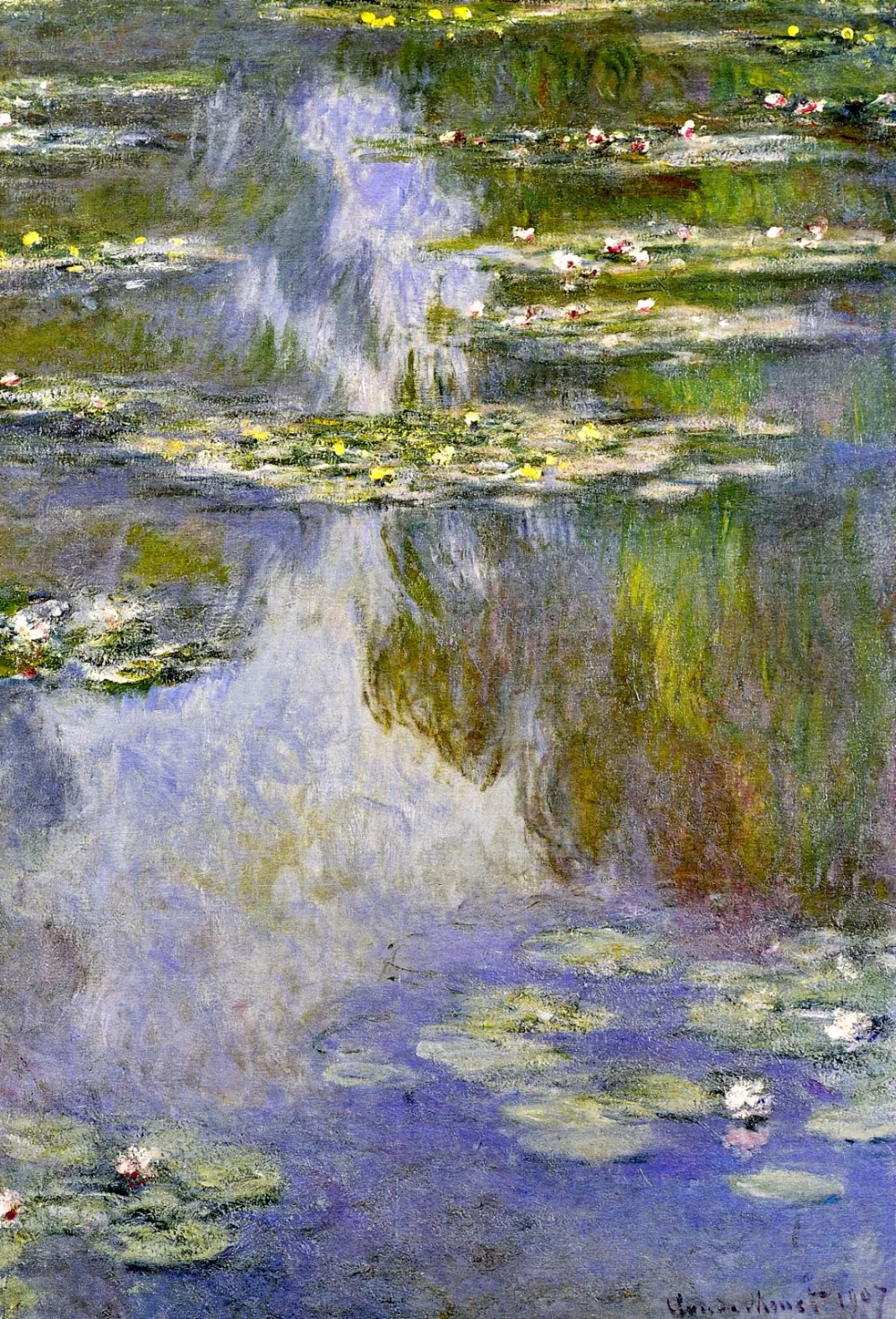 

100% handmade landscape oil painting reproduction on linen canvas,water-lilies-19 by claude monet
