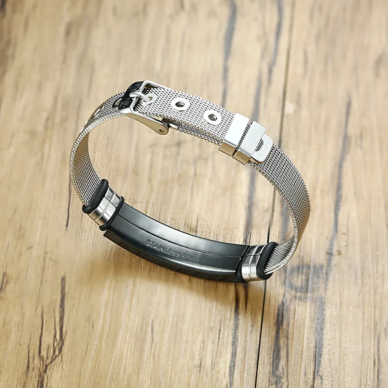 Men's Bracelet Stainless Steel Network Chain Male Men Gift Bestfriend Souvenir Military Dragon Bible
