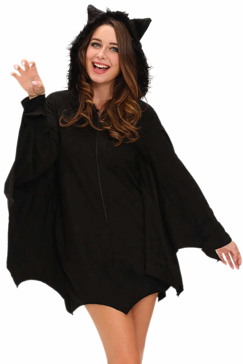 All in Black Bat Adult Costume costplay party clothes halloween