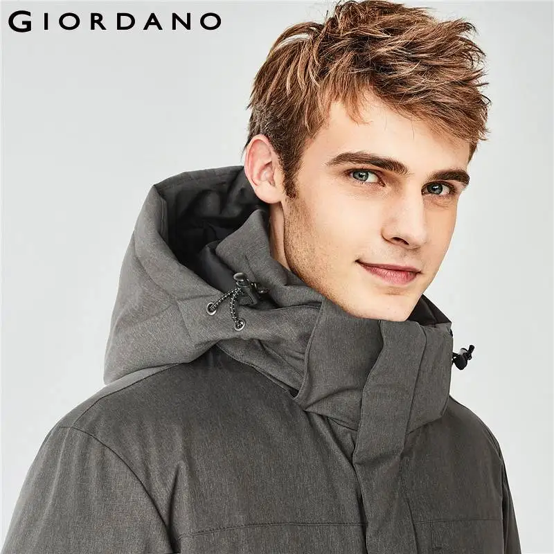 Giordano Men Duck Down Jacket Men Grey Duck Down Detachable Mid-long Down Jacket Machine Washable Windproof Doudoune Homme Warm - Image 4