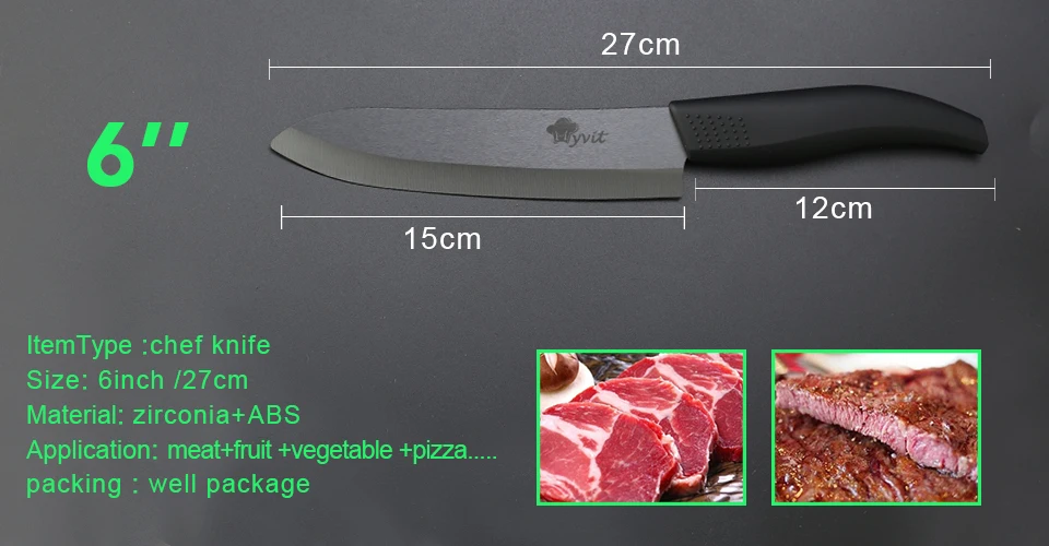 Кухонный нож, керамические ножи, набор для приготовления пищи, 4 дюйма, для очистки овощей, 5 дюймов, для нарезки, 6 дюймов, шеф-повара+ 6 дюймов, зубчатый нож для хлеба, Овощечистка, циркониевый черный нож