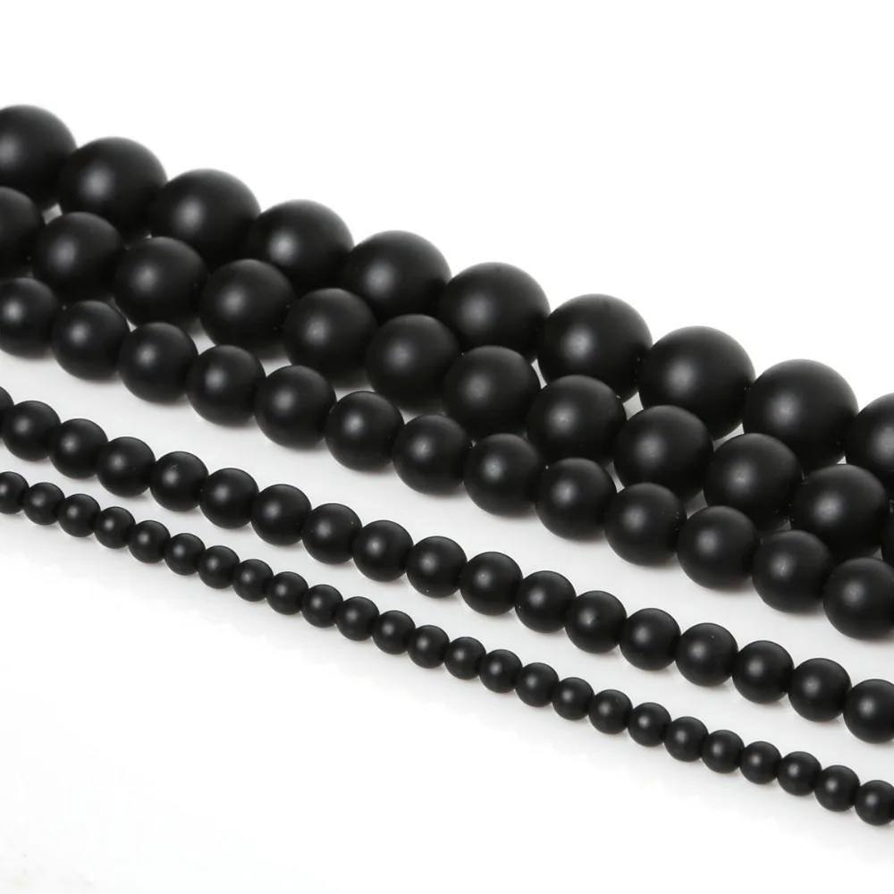 

8mm black onyx dull polish natural stone bracelet men jewelry findings spacers minerals beads necklace earring charms diy matt