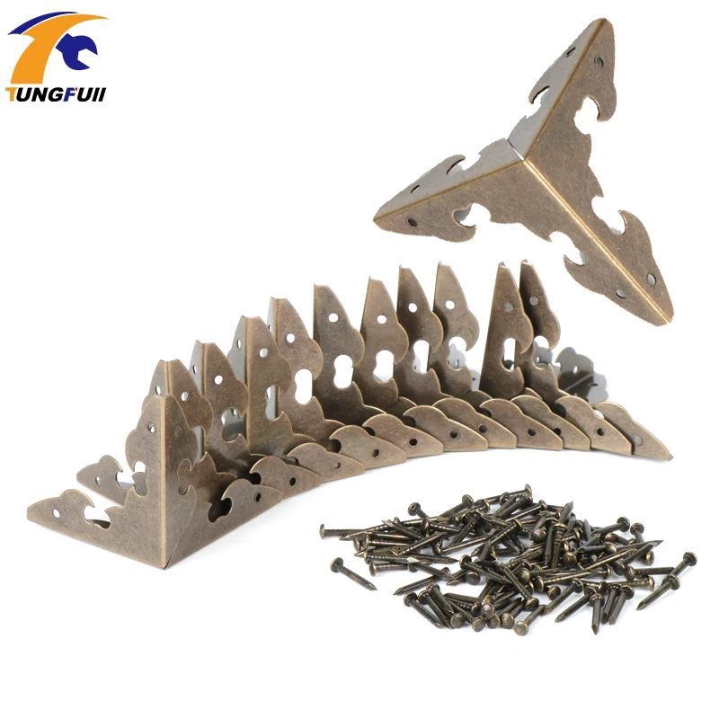 12pcs Antique Bronze/Golden Decorative Metal Corner Brackets Wooden