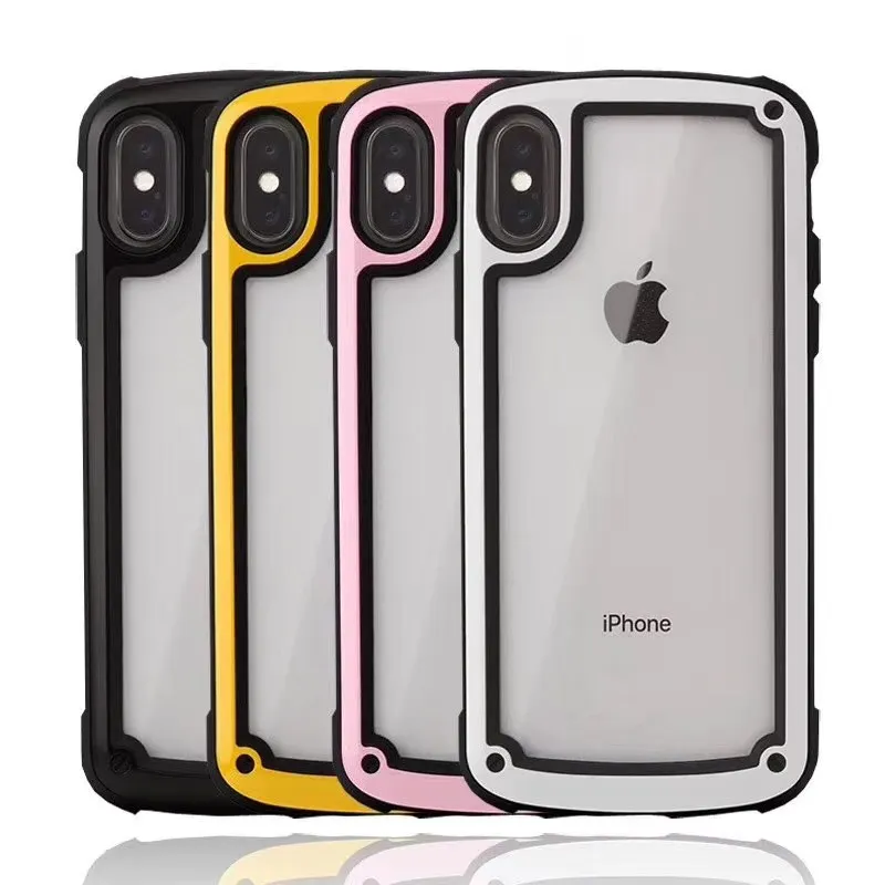 

For Huawei P20 Case Military-grade Anti-fall case P 20 Transparent Hard PC Back Cover For Huawei p20 Candy Color Border case