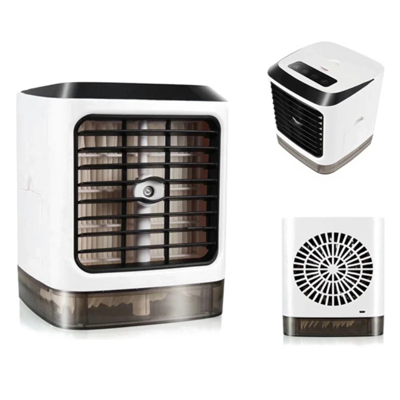 

Remote Control Air Conditioner Fan 4 In 1 Portable 7 Color LED Night Light Small Personal USB Mini Air Humidifier Cooling Fan
