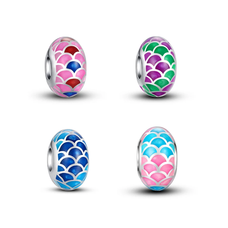 Authentic 925 sterling silver enamel Symphony of Koi charms Beads Fits