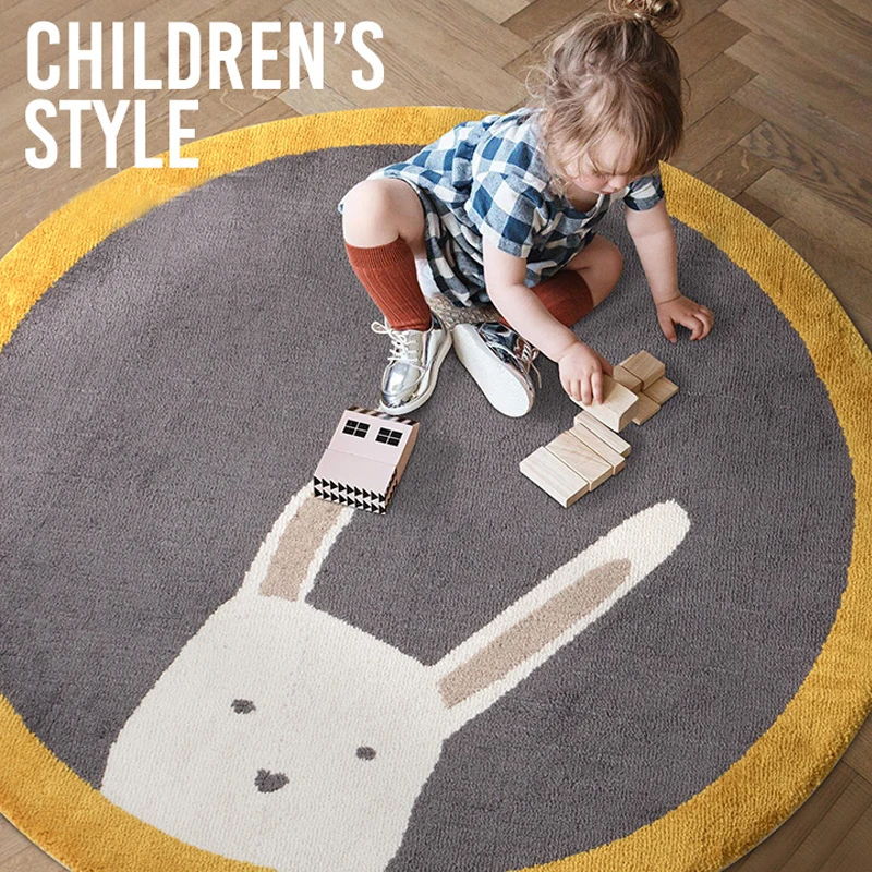 cotton lovely cute rabbit grey yellow Nordic kids children handmade