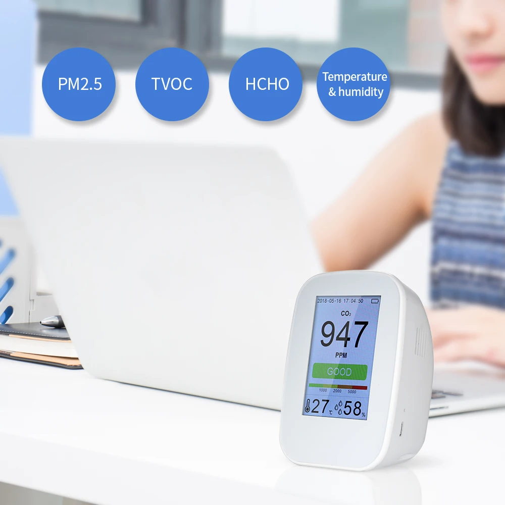 Портативный монитор качества воздуха детектор внутренний/наружный цифровой PM2.5/HCHO/TVOC тестер формальдегида газовый монитор измеритель воздуха Анализаторы