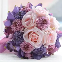 Ayicuthia Шелковый Свадебный букет свадебных цветов букет на память, букет для невесты, Коралловая Роза и розовый Гортензия Букеты Свадебные s98