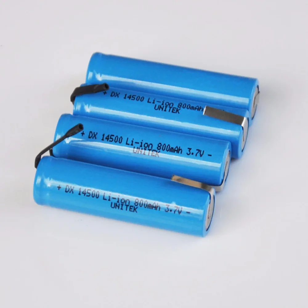 750 mAh AA 3.7 Volt 14500 Lithium Ion Battery with Tabs Toys & Hobbies