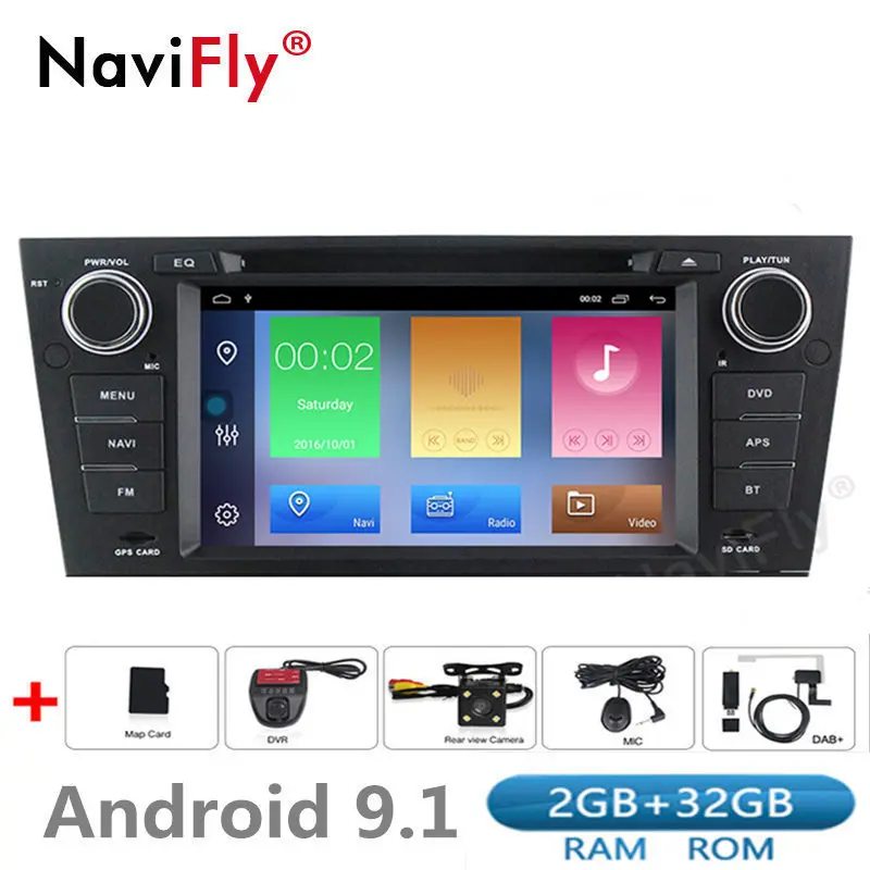 

Android 9.1 Car dvd radio audio Multimedia player For BMW 3 Series E90 E91 E92 E93 GPS Navigation WIFI BT Canbus Steering wheel