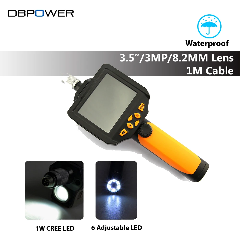 Buy 3.5" LCD Waterproof Endoscope Camera 8.2mm 1 Meter