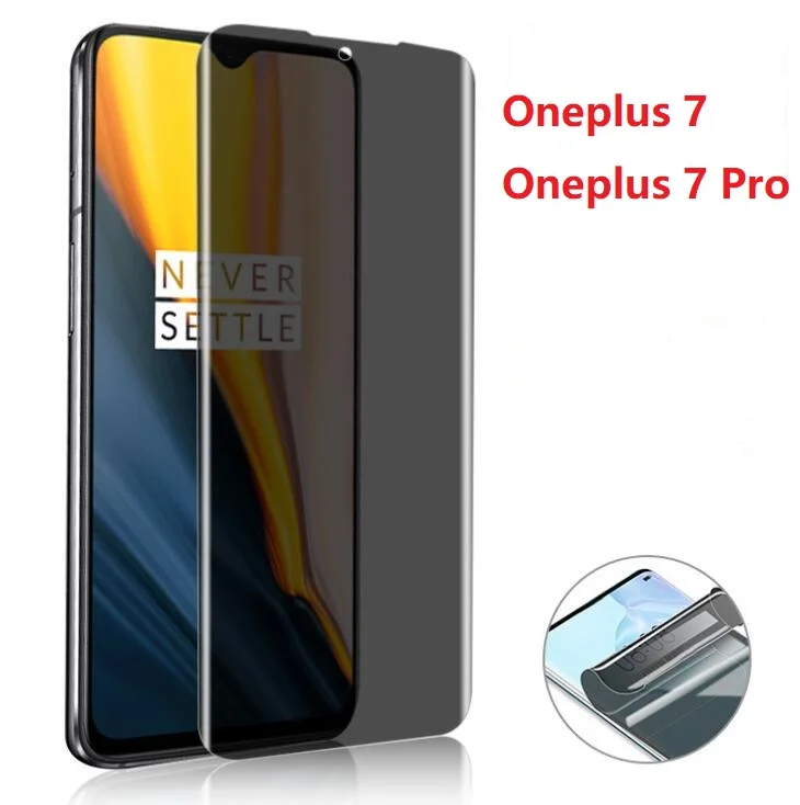 Для Oneplus 7T Pro тонированное HD закаленное стекло Передняя противошпионская пленка 7