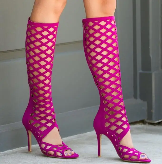thigh high boots with cutouts