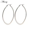 Alisouy – boucles d'oreilles Punk de grande taille pour femmes, bijoux ronds ovales, Hyperbole, couleur or et argent ► Photo 2/6