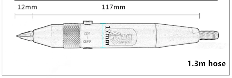 Borntun Пневматический воздушный гравер, гравировальная ручка для резьбы по дереву, металлу, дереву, скале, нефриту, фарфору, воздуху, самодельная резьба по дереву, долота