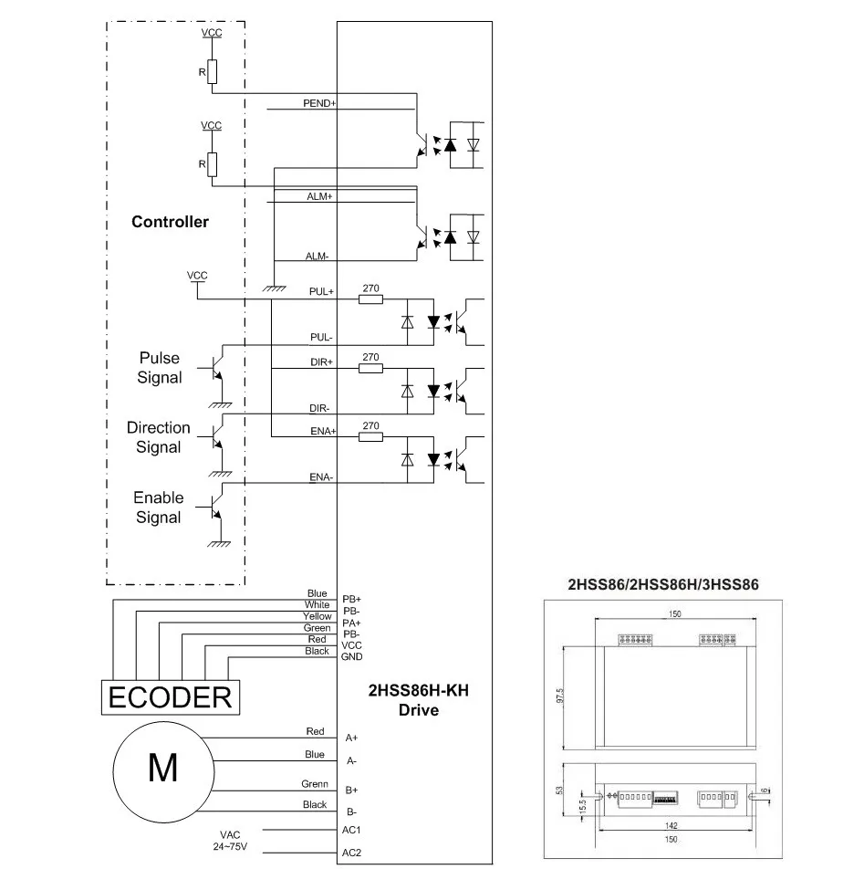 2 фазы NEMA34 8Nm 1133ozf. В замкнутом контуре шаговый Серводвигатель комплект драйвера JMC 86J18118EC-1000+ 2HSS86H