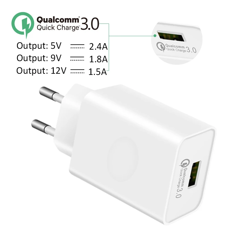 YOJOCK USB быстрое зарядное устройство Быстрая зарядка QC3.0 2 0 EU US вилка для