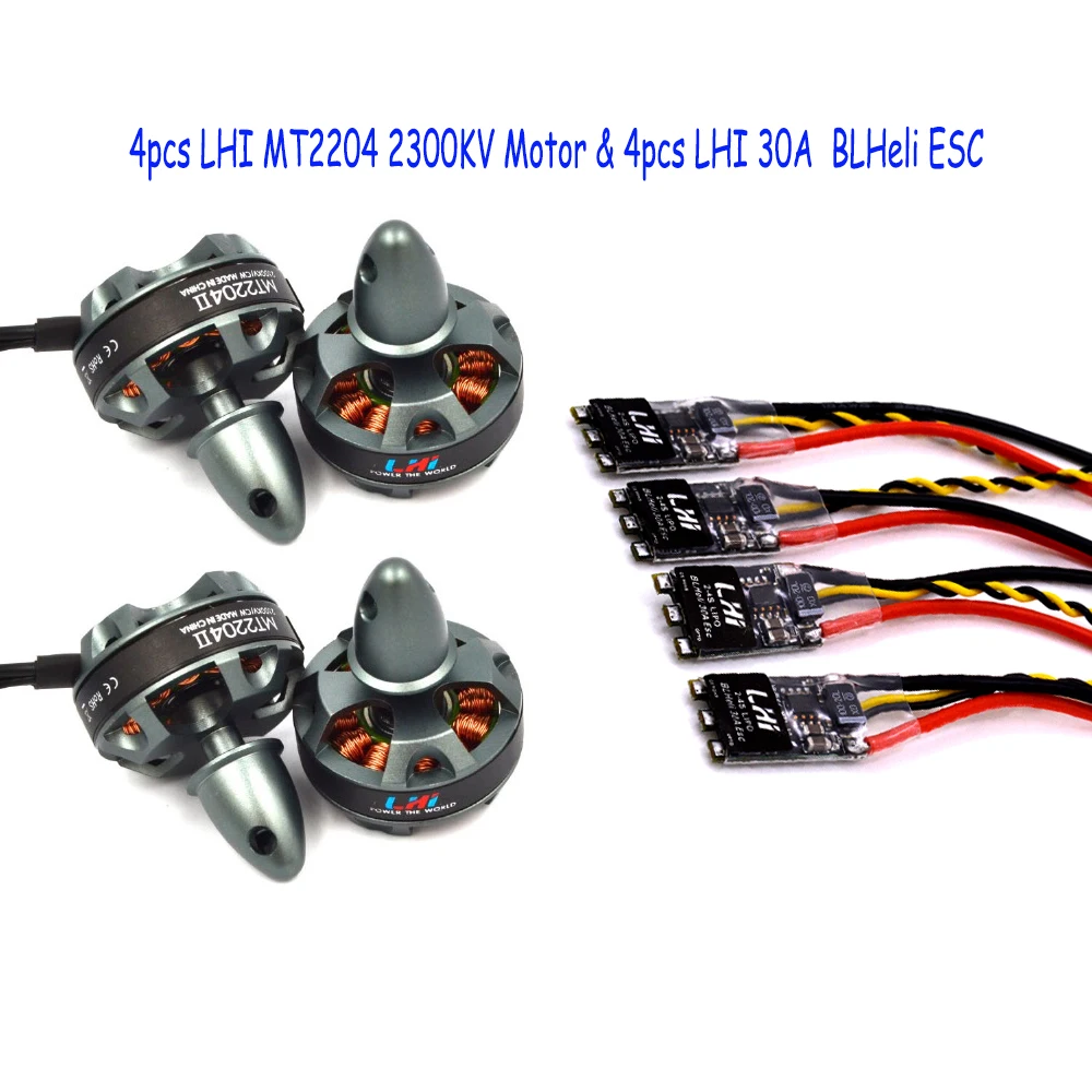 4x2204 2300KV bruselss двигатель для QAV 250 210 180 220 Quadcopter + 4x LHI 30A ESC XRotor micro BLHeli прошивка |