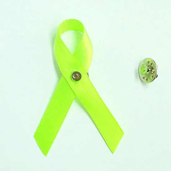

500pcs DHL free shipping Lymphoma Awareness Lime Green Support Ribbon Doctor Nurse Stethoscope Pin