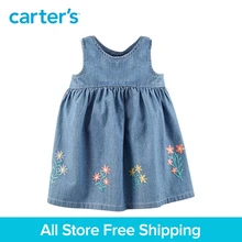Carter’s 1-piece baby children kids clothing Girl Spring Summer Embroidered Chambray Dress 127H189