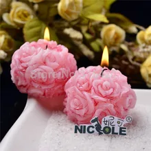 

Nicole LZ0002 best 3D flower ball soft silicone candle molds candle craft moulds