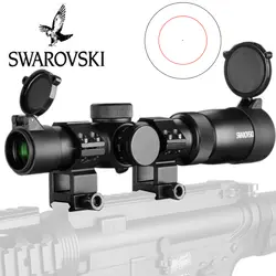 Swarovskl 1-6X24 Полный размер красный Mil Dot оптические прицелы стекло гравированное сетка стрельба прицел коллиматор