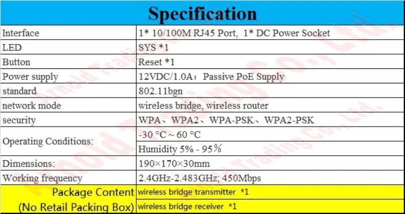 Tp-Link 2,4 ГГц 450 Мбит/с Открытый CPE WiFi мост усилитель сигнала дальнего диапазона расширитель беспроводной мост, поддерживает PoE, подключи и работай