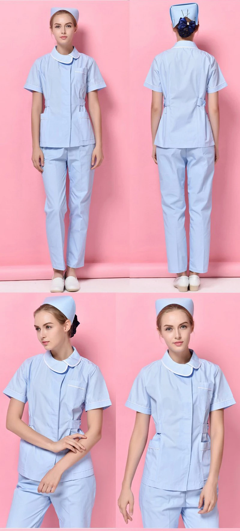 Медицинская одежда для женщин больница стоматологии тонкий женский медсестры летние комбинезоны рубашка + Штаны салон красоты форма