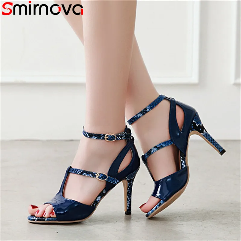 

Smirnova big size 36-43 new buckle summer sandals peep toe uper high heels shoes elegant ladies prom wedding sandals women 2019